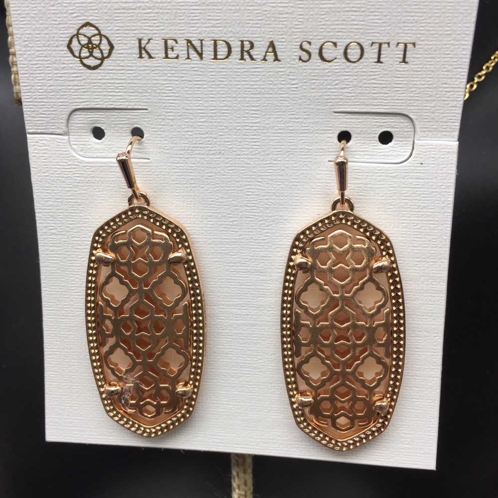 Kendra Scott Elle Filigree Rose Gold Earrings
